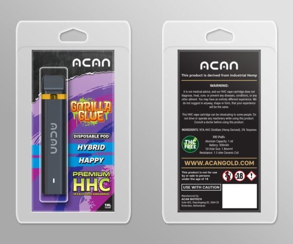 Acan Gold HHC Gorilla Glue 1 ml Disposable – HHC Vape