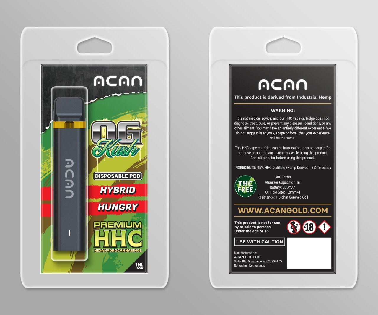 Acan Gold HHC OG Kush 1 ml Disposable – HHC Vape