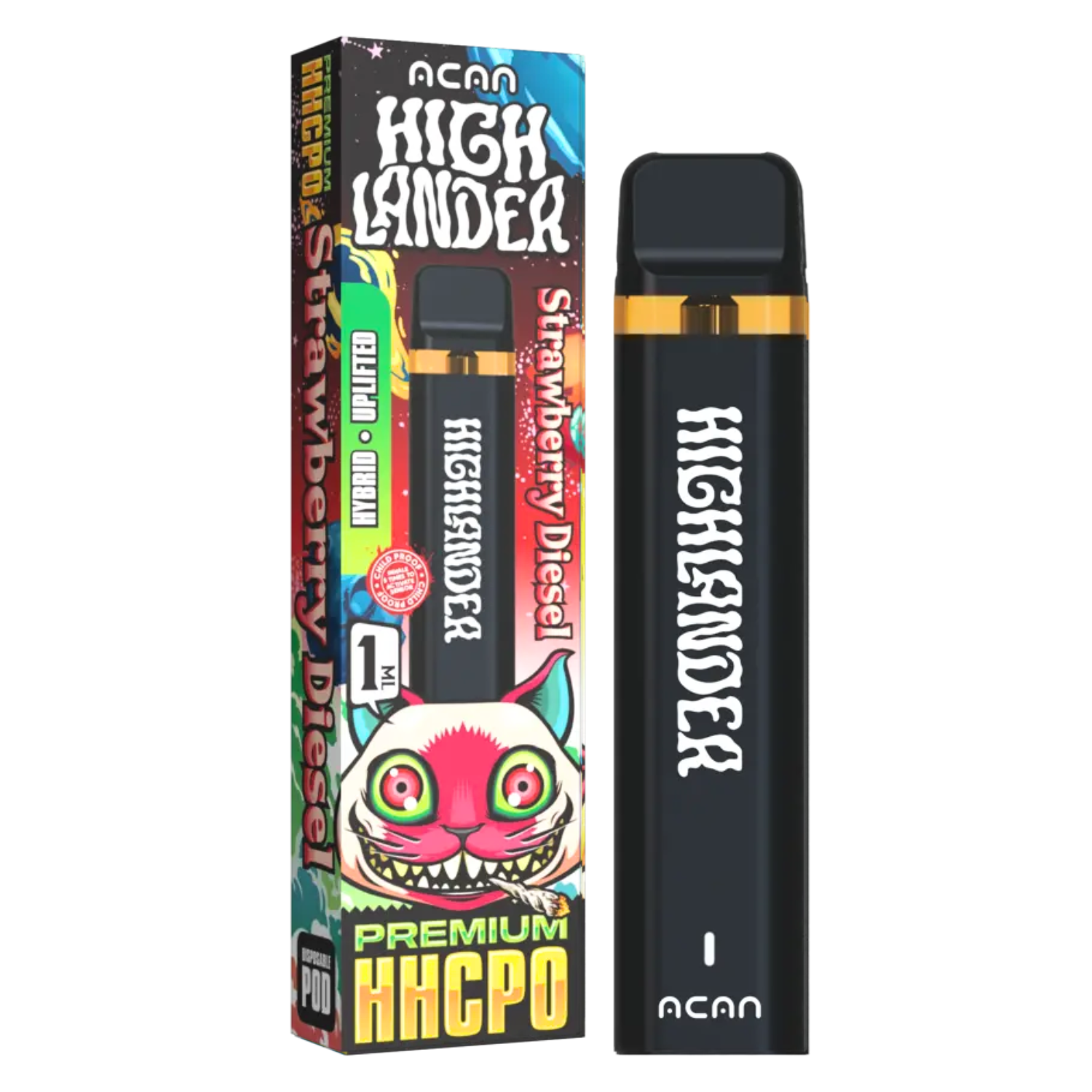 ACAN Highlander Premium HHCPO Strawberry Diesel 1ml Disposable Vape – HHC vape