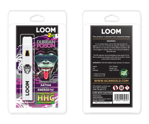 LOOM HHC Durban Poison 1900mg 2 ml Vape – HHC vape