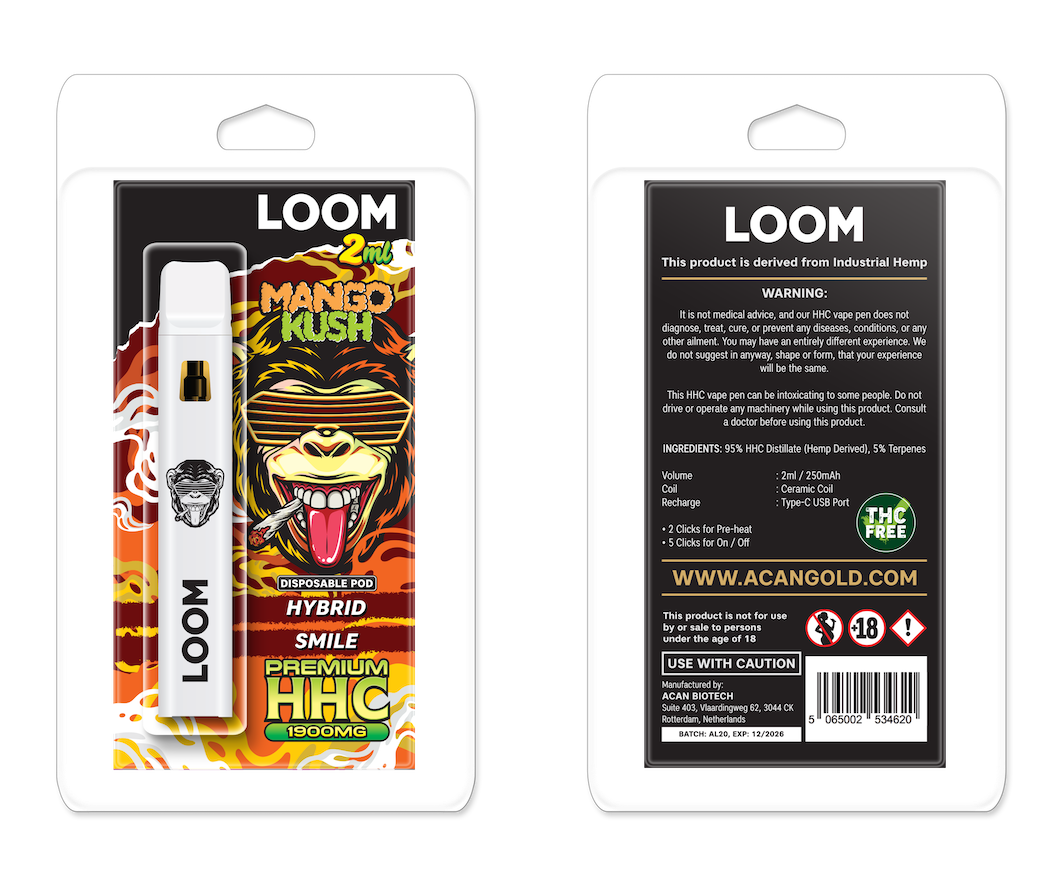 LOOM HHC Mango Kush 1900mg 2 ml Vape – HHC vape