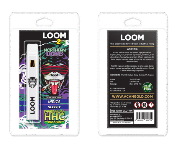 LOOM HHC Northern Lights 1900mg 2 ml Vape  – HHC Vape