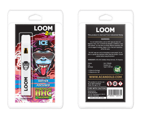 LOOM HHC Strawberry Ice 1900mg 2 ml Vape – HHC vape