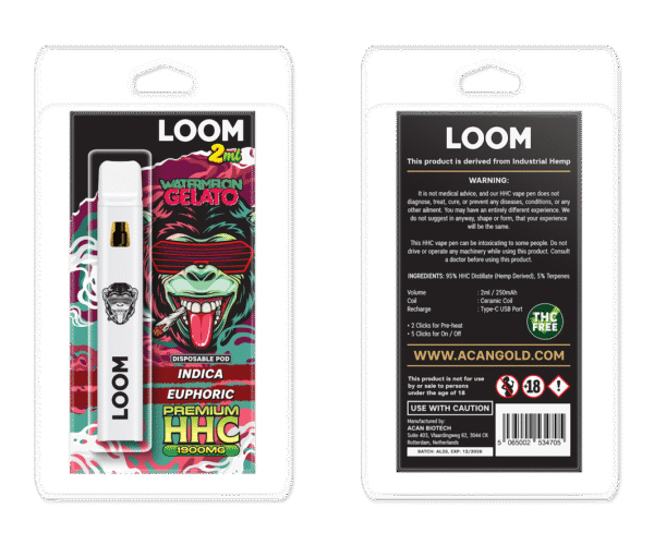 LOOM HHC Watermelon Gelato 1900mg 2 ml Vape – HHC vape