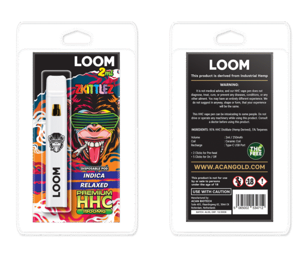 LOOM HHC Zkittlez 1900mg 2 ml Vape – HHC vape