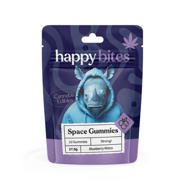 Happy Bites HHC Gummies – Blueberry Rhino (10 pcs x 25mg = 250mg) – Happy Bites HHC