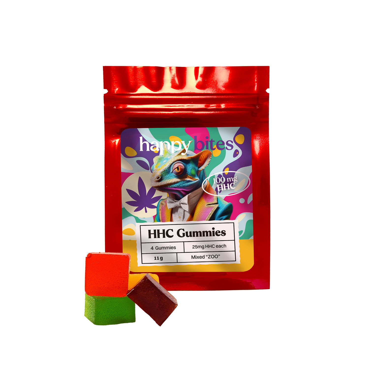 Happy Bites HHC Gummies – Mixed “Zoo” (4 pcs x 25mg = 100mg) – Happy Bites HHC